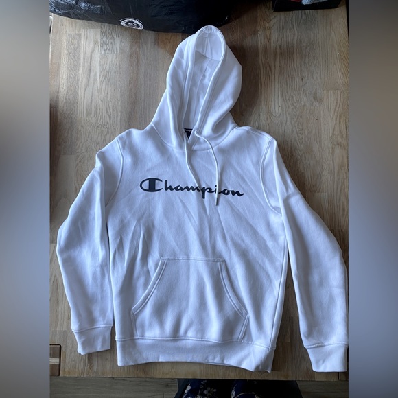 Champion Other - Champion script logo white hoodie size S